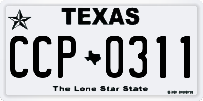 TX license plate CCP0311