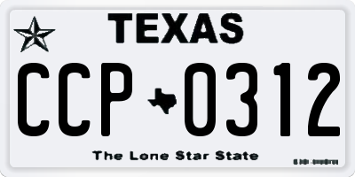 TX license plate CCP0312