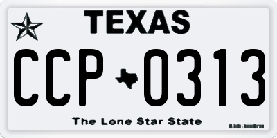 TX license plate CCP0313