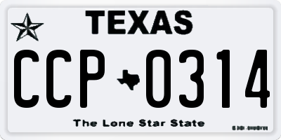 TX license plate CCP0314
