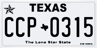 TX license plate CCP0315