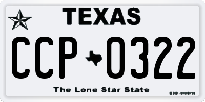 TX license plate CCP0322