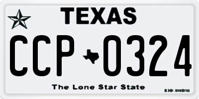TX license plate CCP0324