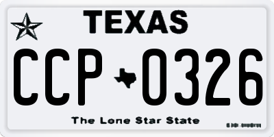 TX license plate CCP0326