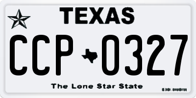 TX license plate CCP0327