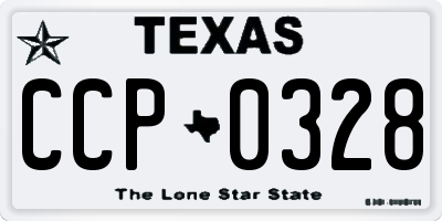 TX license plate CCP0328
