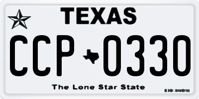 TX license plate CCP0330