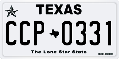 TX license plate CCP0331