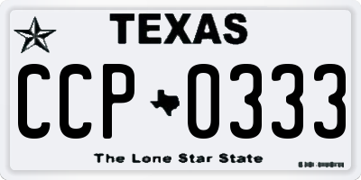 TX license plate CCP0333