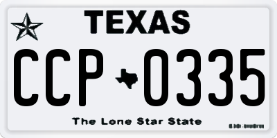 TX license plate CCP0335