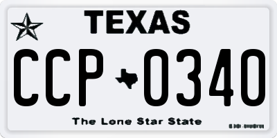 TX license plate CCP0340