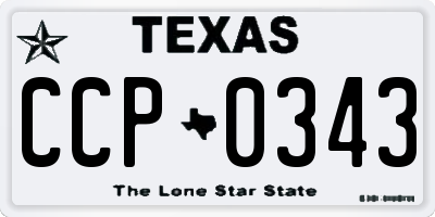 TX license plate CCP0343