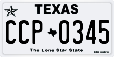 TX license plate CCP0345