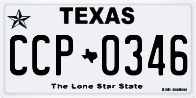 TX license plate CCP0346