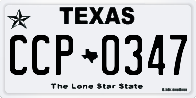 TX license plate CCP0347