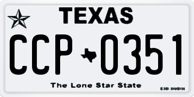 TX license plate CCP0351