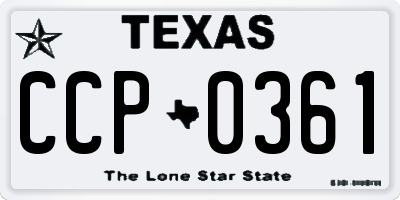 TX license plate CCP0361