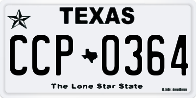 TX license plate CCP0364