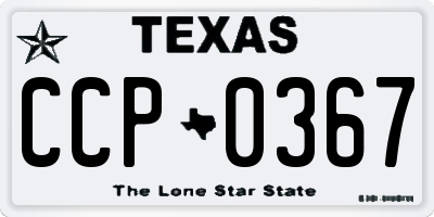 TX license plate CCP0367