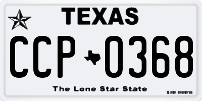 TX license plate CCP0368