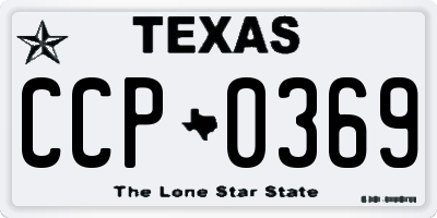 TX license plate CCP0369