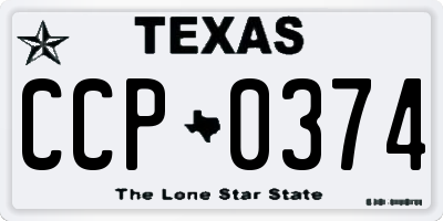 TX license plate CCP0374