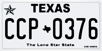 TX license plate CCP0376