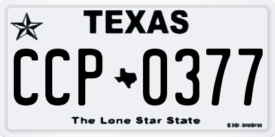 TX license plate CCP0377