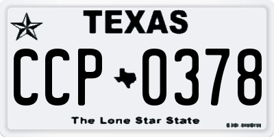 TX license plate CCP0378
