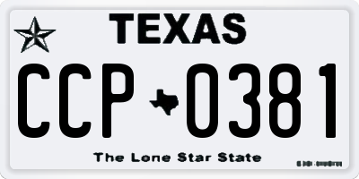 TX license plate CCP0381