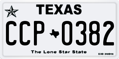 TX license plate CCP0382