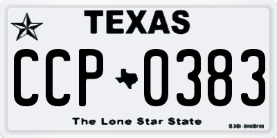 TX license plate CCP0383
