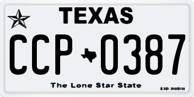 TX license plate CCP0387