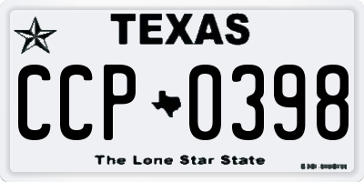 TX license plate CCP0398