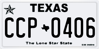 TX license plate CCP0406