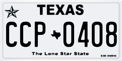 TX license plate CCP0408