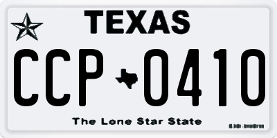 TX license plate CCP0410