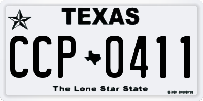 TX license plate CCP0411