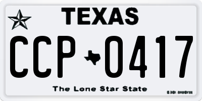 TX license plate CCP0417