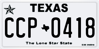 TX license plate CCP0418