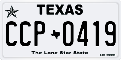 TX license plate CCP0419