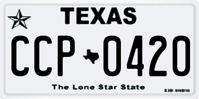TX license plate CCP0420
