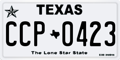 TX license plate CCP0423