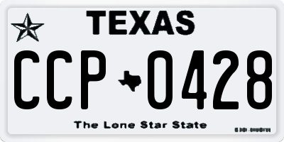 TX license plate CCP0428