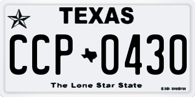 TX license plate CCP0430
