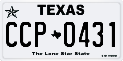 TX license plate CCP0431