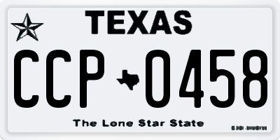 TX license plate CCP0458