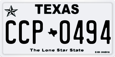TX license plate CCP0494