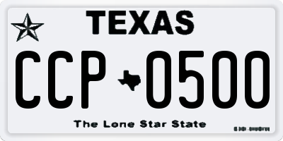 TX license plate CCP0500
