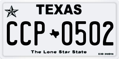 TX license plate CCP0502